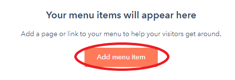 Add menu items HubSpot